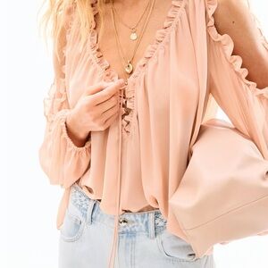 H&M Blush Pink Ruffled Blouse